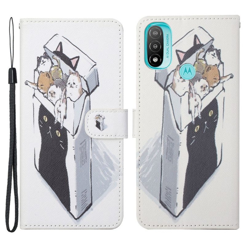 Flip Case Moto G71 5G Suojaketju Kuori Toimitus Thong Cats