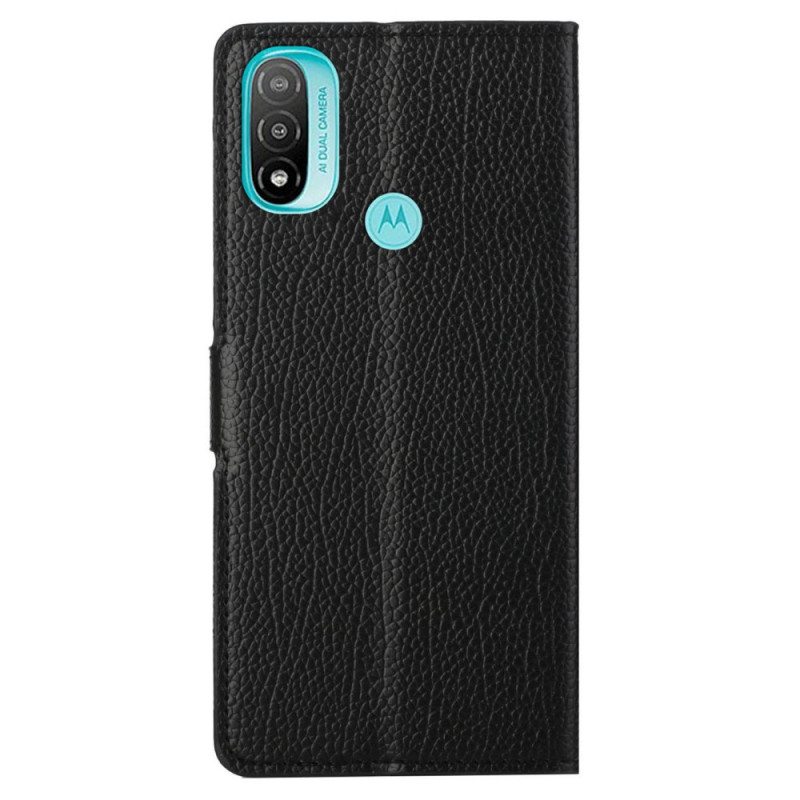 Kotelot Moto G71 5G Litchi Grain -nahkaefekti