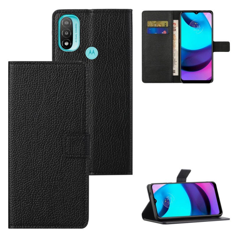 Kotelot Moto G71 5G Litchi Grain -nahkaefekti