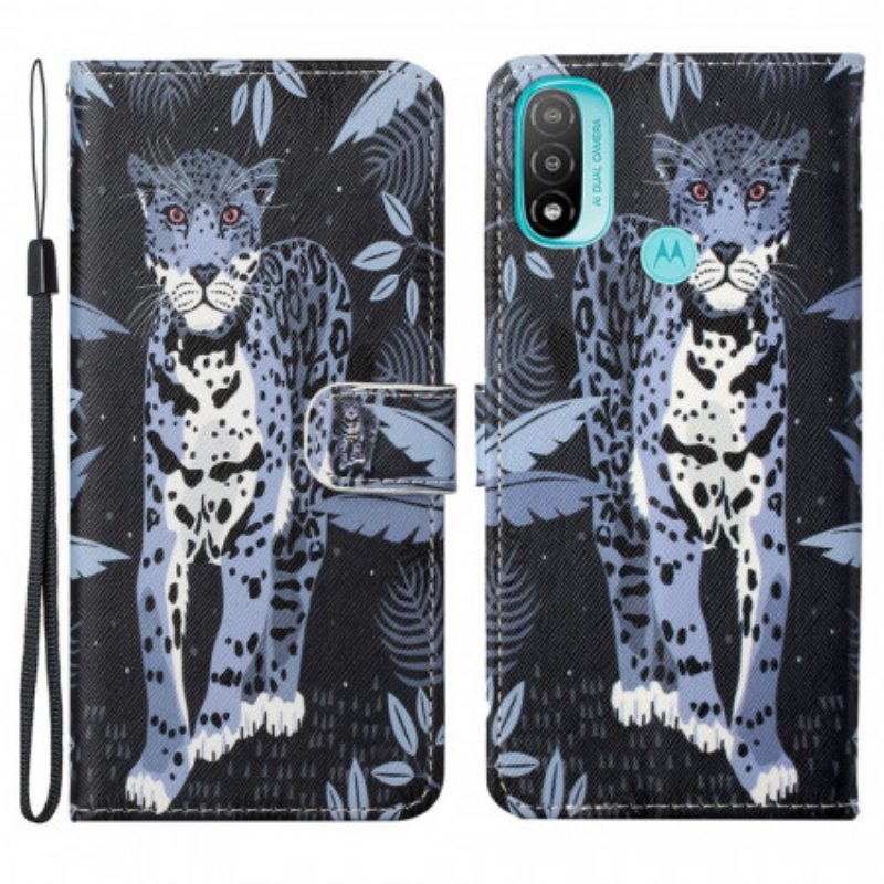 Kotelot Moto G71 5G Suojaketju Kuori Strappy Leopard