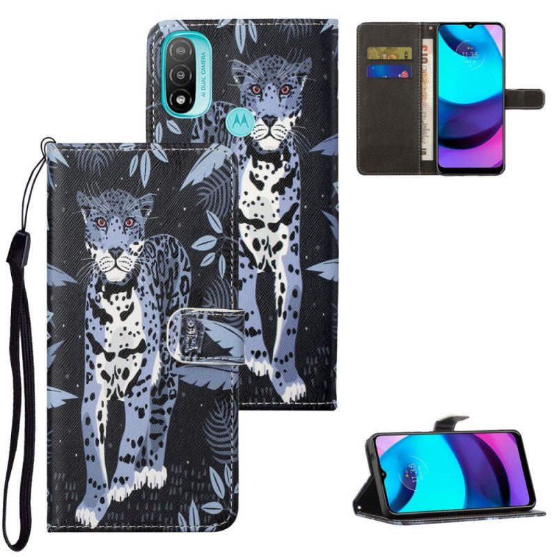 Kotelot Moto G71 5G Suojaketju Kuori Strappy Leopard