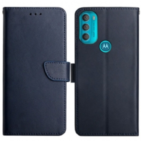 Nahkakotelo Moto G71 5G Aitoa Nappan Nahkaa