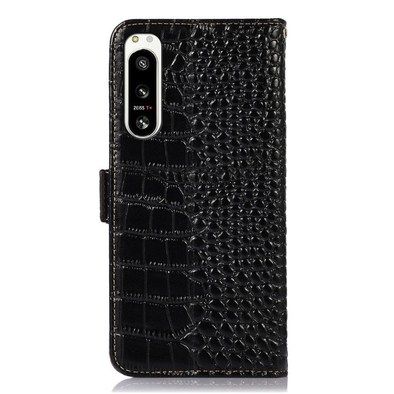 Flip Case Sony Xperia 5 IV Crocodile Style Rfid