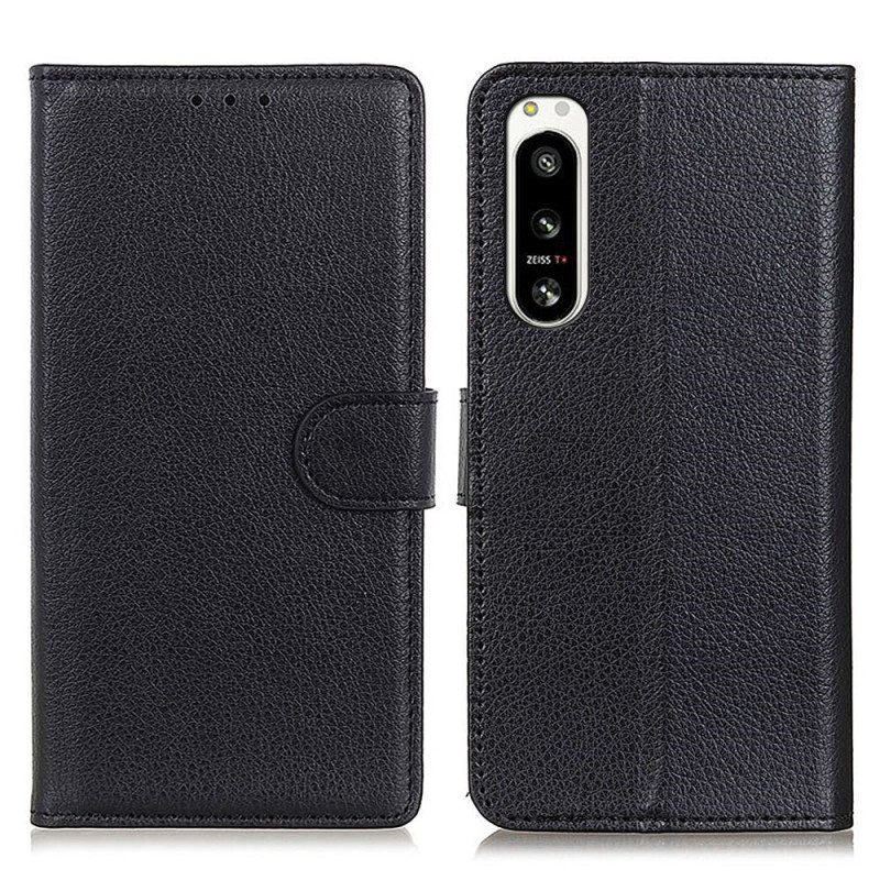 Kotelot Sony Xperia 5 IV Perinteinen Litchi Faux Leather