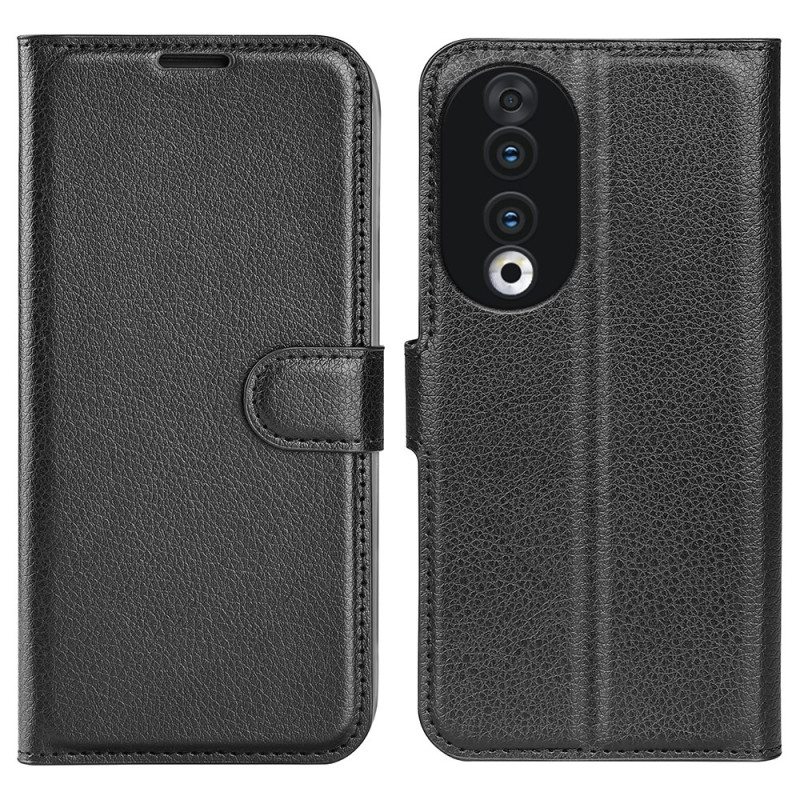 Kotelot Honor 90 Classic Litchi Faux Leather