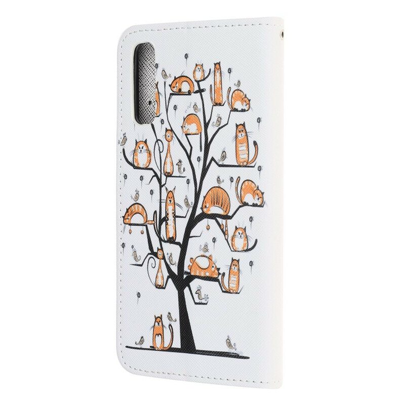 Kotelot Huawei P Smart S Suojaketju Kuori Funky Cats Hihnalla