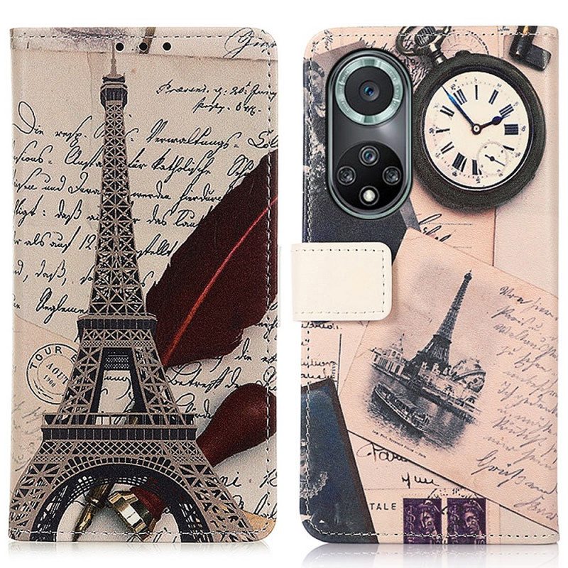 Flip Case Huawei Nova 9 Pro Runoilijan Eiffel-torni