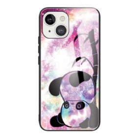 Case iPhone 13 Mini Panda Ja Bambu Karkaistu Lasi