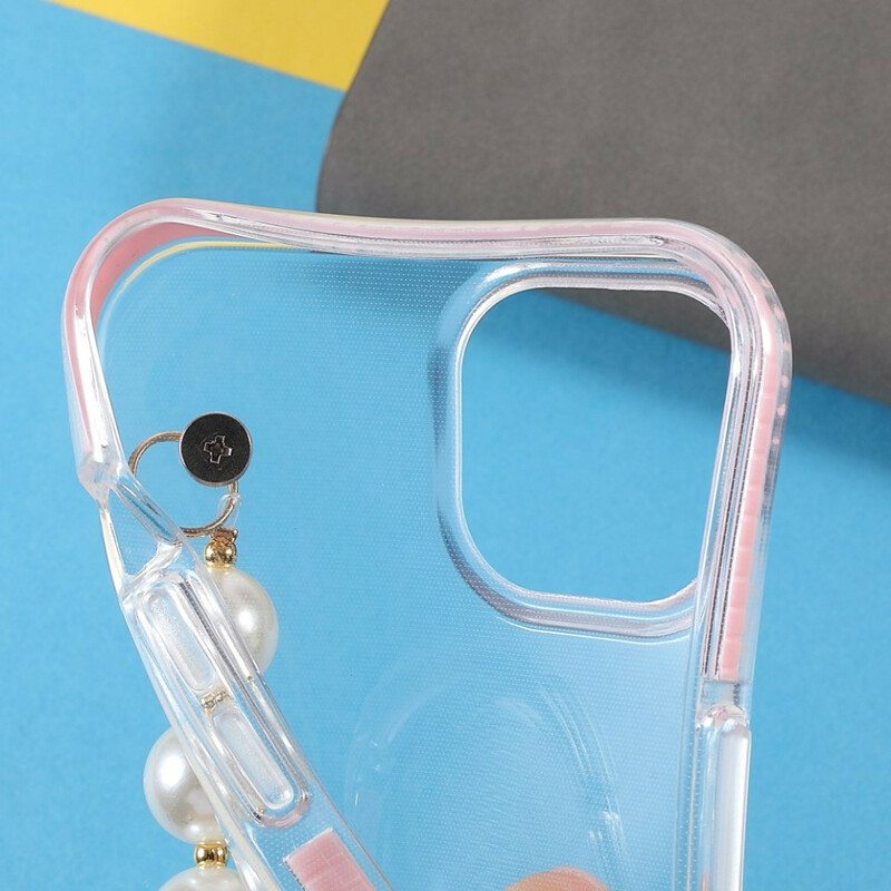 Case iPhone 13 Mini Silikoni Rannekorun Helmiä