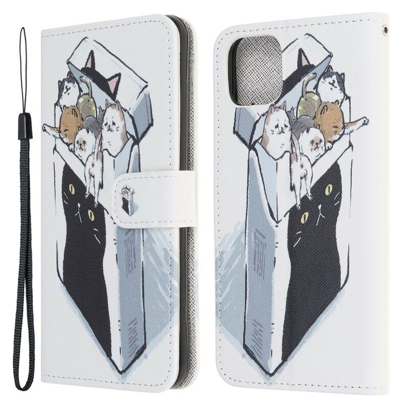 Flip Case iPhone 13 Mini Suojaketju Kuori Toimitus Thong Cats