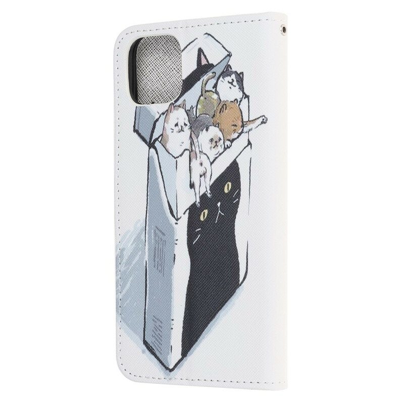 Flip Case iPhone 13 Mini Suojaketju Kuori Toimitus Thong Cats