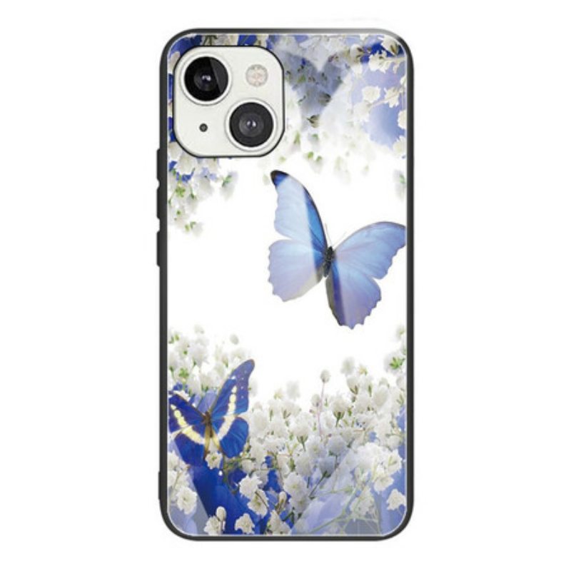 Kuori iPhone 13 Mini Butterflies Design Karkaistu Lasi