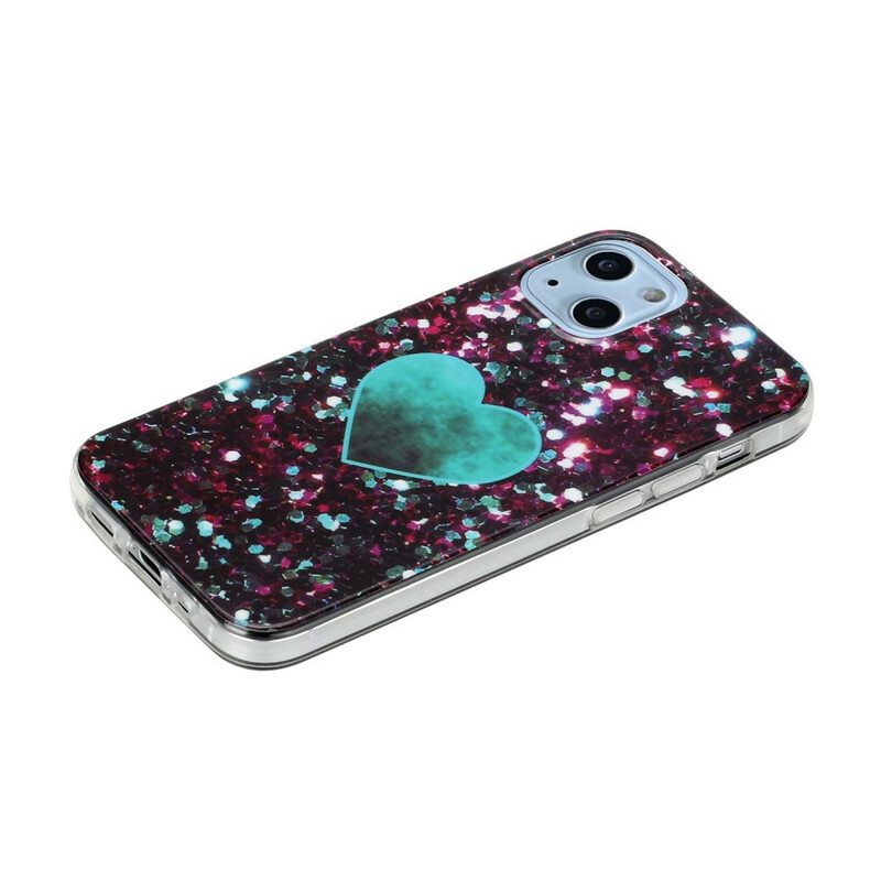 Kuori iPhone 13 Mini Glitter Marble