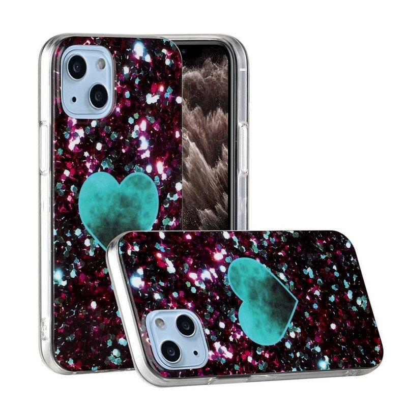 Kuori iPhone 13 Mini Glitter Marble