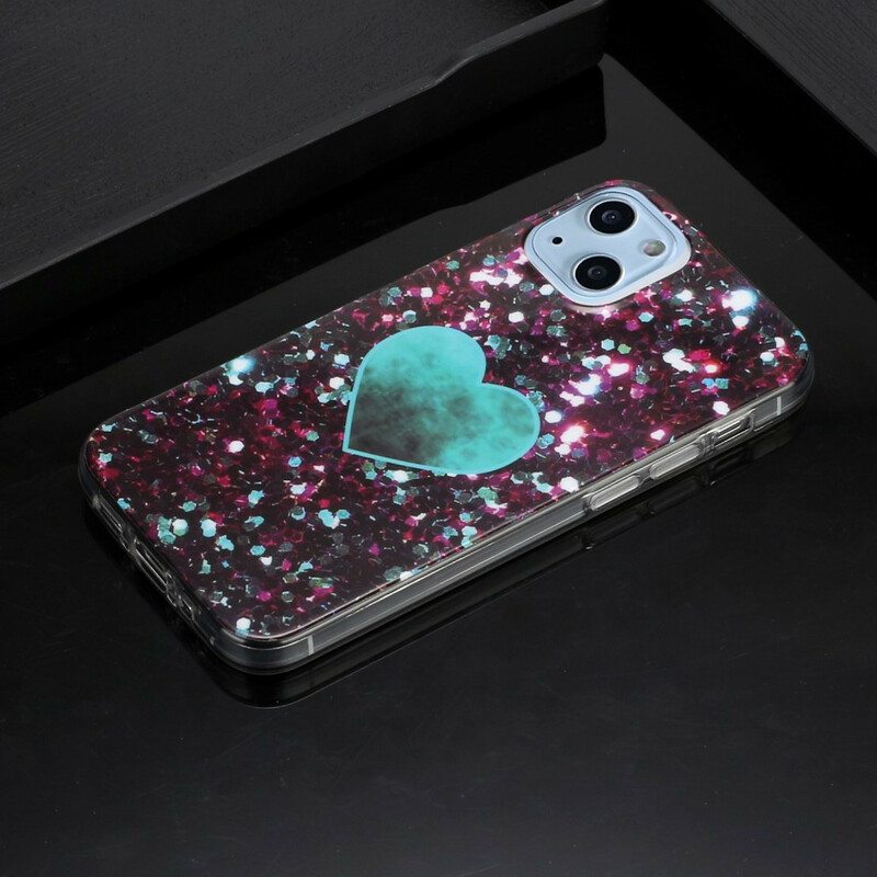 Kuori iPhone 13 Mini Glitter Marble