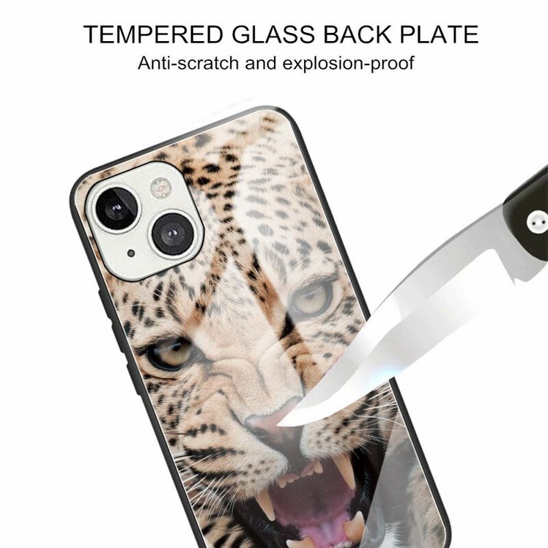 Kuori iPhone 13 Mini Leopard Karkaistu Lasi