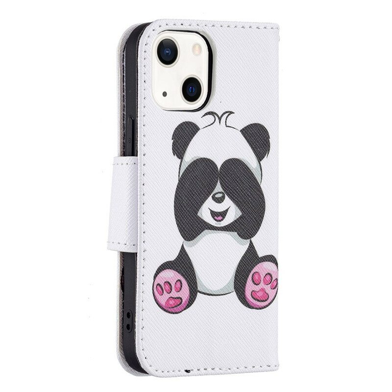 Nahkakotelo iPhone 13 Mini Panda Hauskaa