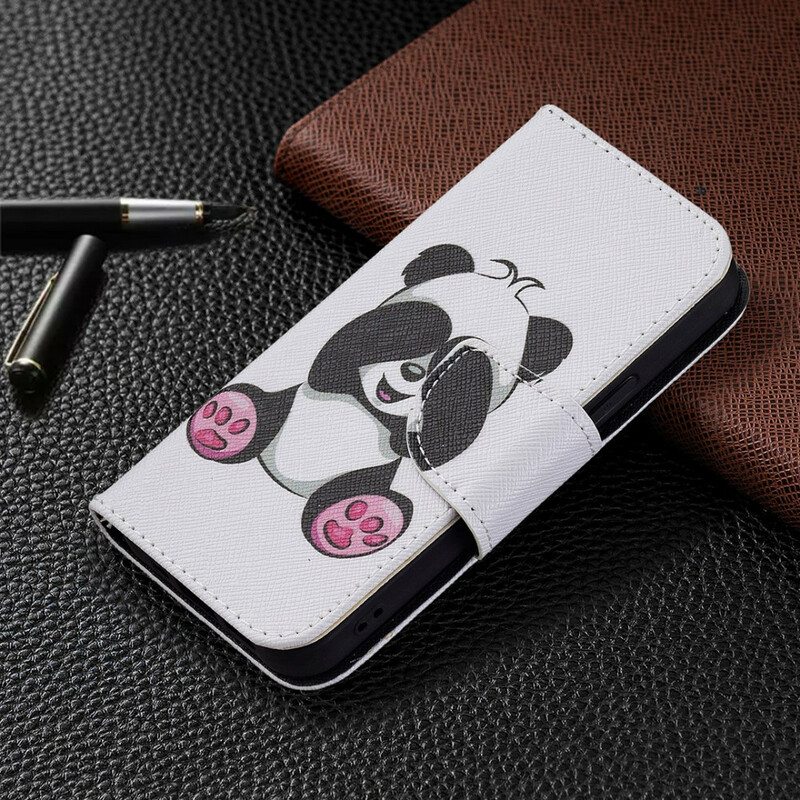 Nahkakotelo iPhone 13 Mini Panda Hauskaa