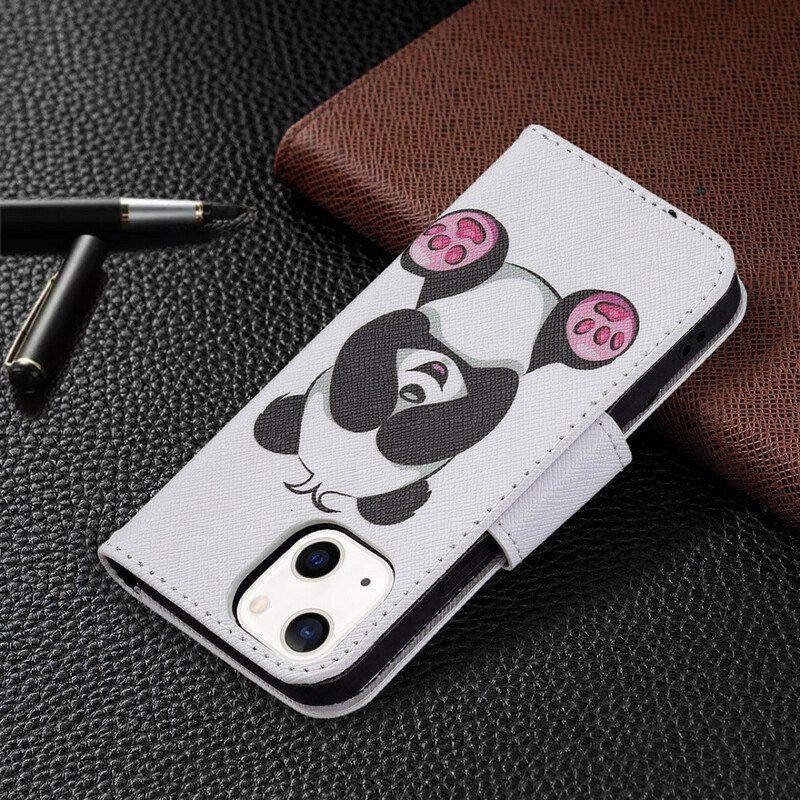 Nahkakotelo iPhone 13 Mini Panda Hauskaa