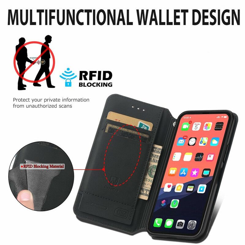 Puhelinkuoret iPhone 13 Mini Kotelot Flip Caseno Rfid -suunnittelu