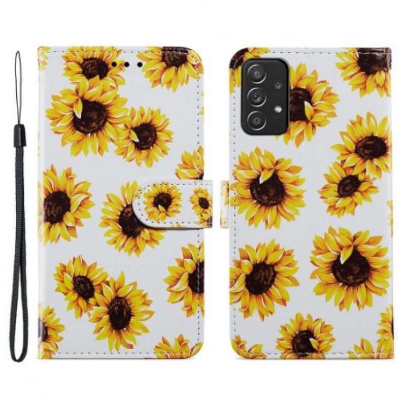 Flip Case Samsung Galaxy A33 5G Auringonkukat