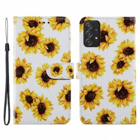 Flip Case Samsung Galaxy A33 5G Auringonkukat