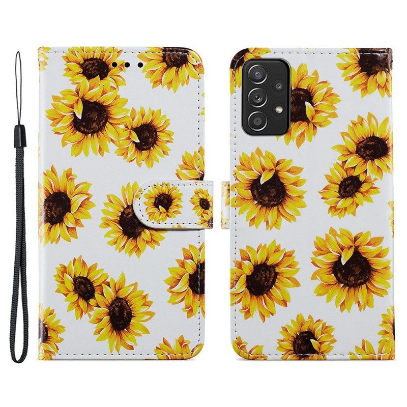 Flip Case Samsung Galaxy A33 5G Auringonkukat