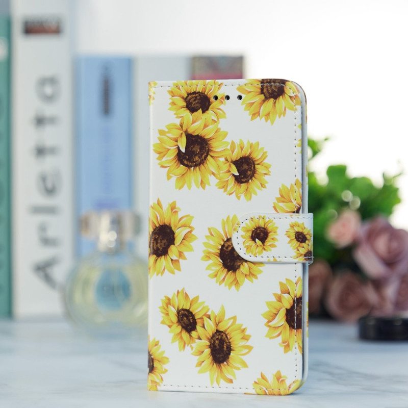 Flip Case Samsung Galaxy A33 5G Auringonkukat