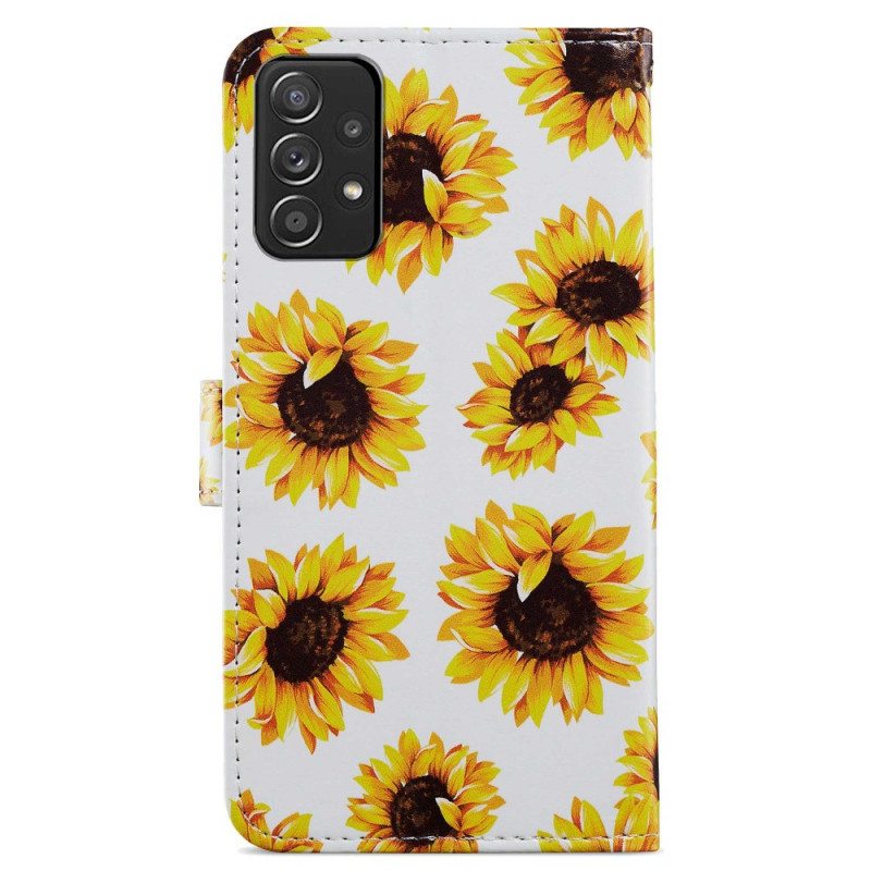 Flip Case Samsung Galaxy A33 5G Auringonkukat