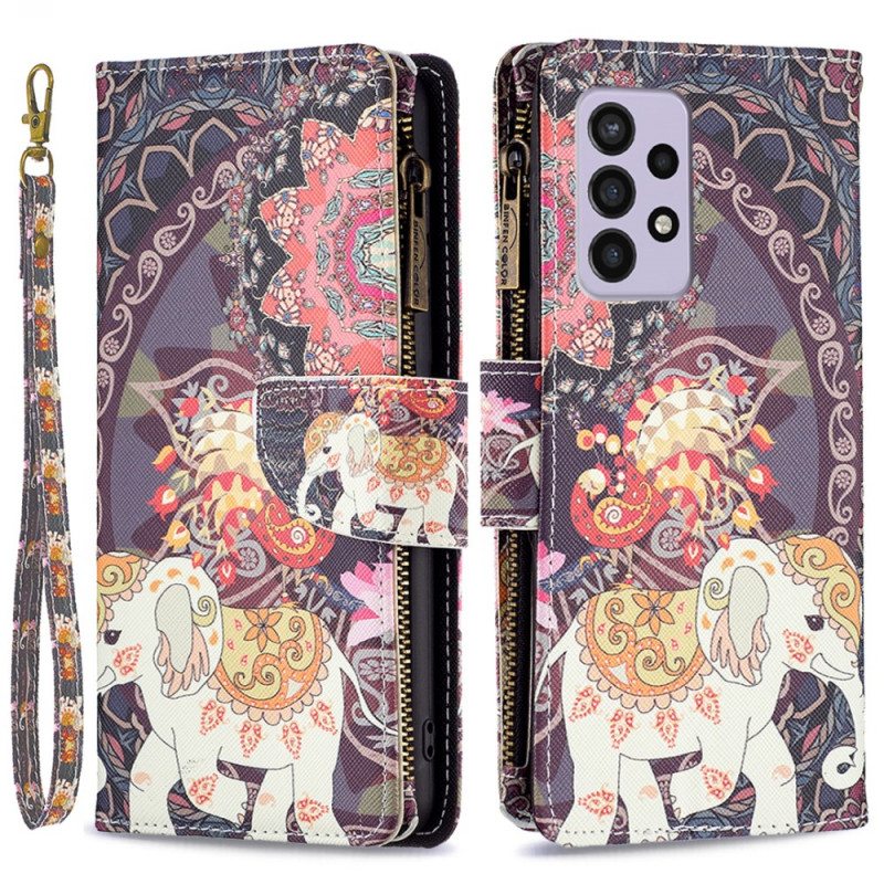 Kotelot Samsung Galaxy A33 5G Elephant Vetoketjullinen Tasku