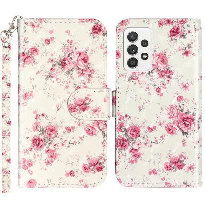 Kotelot Samsung Galaxy A33 5G Suojaketju Kuori Hihna Liberty Flowers