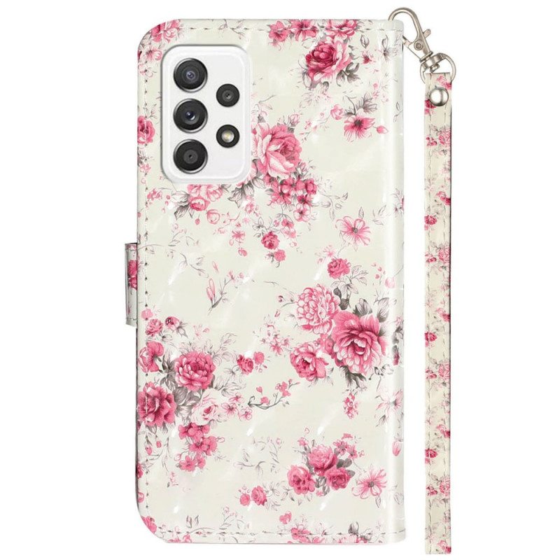 Kotelot Samsung Galaxy A33 5G Suojaketju Kuori Hihna Liberty Flowers