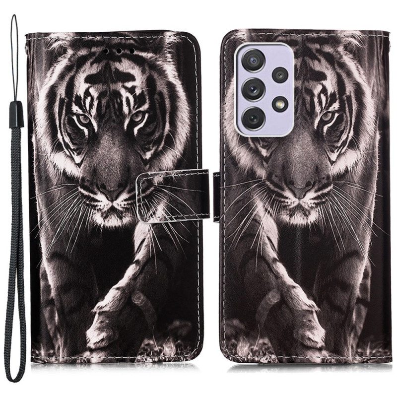 Kotelot Samsung Galaxy A33 5G Suojaketju Kuori Strappy Night Tiger