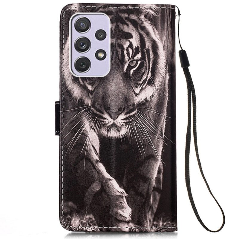 Kotelot Samsung Galaxy A33 5G Suojaketju Kuori Strappy Night Tiger