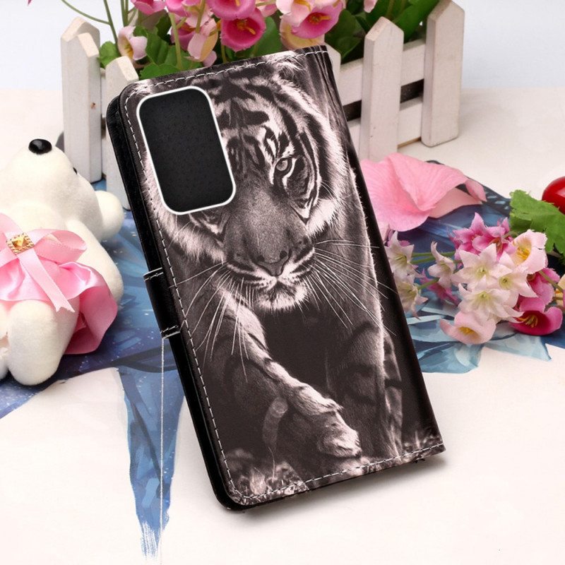 Kotelot Samsung Galaxy A33 5G Suojaketju Kuori Strappy Night Tiger