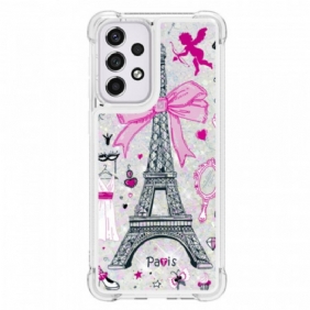 Kuori Samsung Galaxy A33 5G Eiffel-tornin Paljetteja