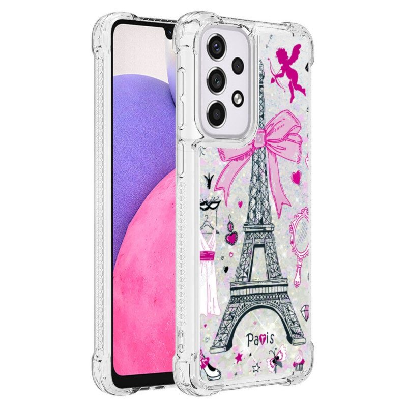 Kuori Samsung Galaxy A33 5G Eiffel-tornin Paljetteja