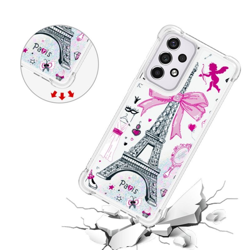 Kuori Samsung Galaxy A33 5G Eiffel-tornin Paljetteja