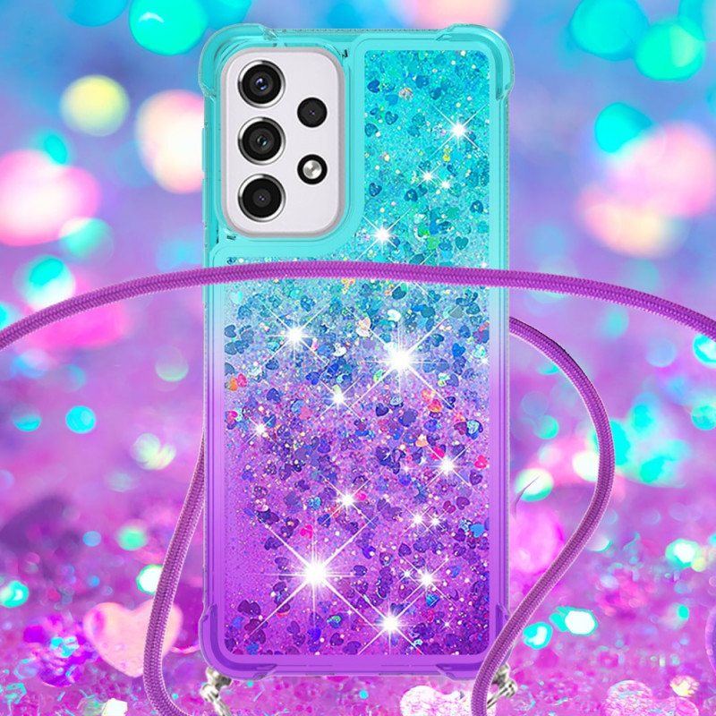 Kuori Samsung Galaxy A33 5G Kiristysnyörillä Glitter Silikoni Johto