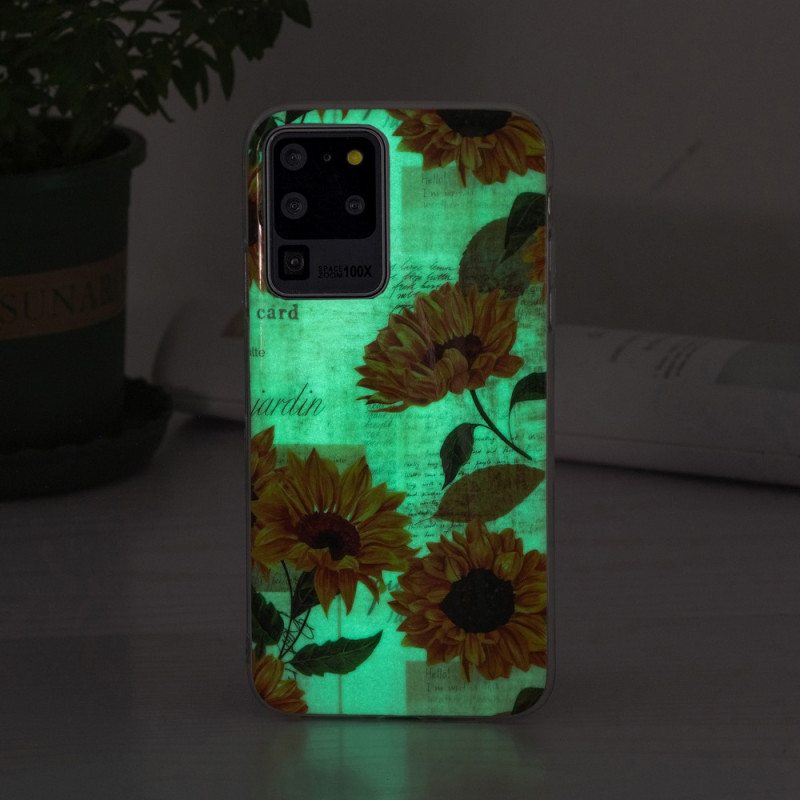 Case Samsung Galaxy S20 Ultra Fluoresoivat Auringonkukat