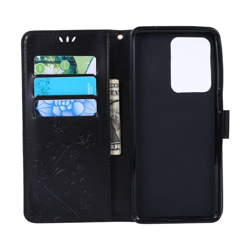 Flip Case Samsung Galaxy S20 Ultra Perhosia Tuulessa