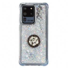 Kuori Samsung Galaxy S20 Ultra Glitter Ring-kiinnike