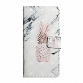 Flip Case Samsung Galaxy S22 5G Vaaleatäpläinen Ananas