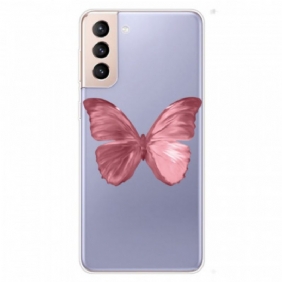 Kuori Samsung Galaxy S22 5G Pinkki Butterfly-letku