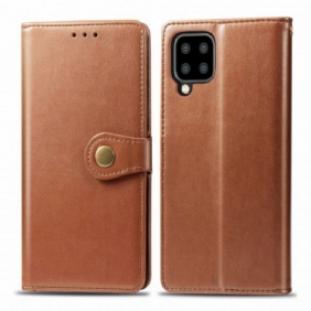 Flip Case Samsung Galaxy A22 Keinonahkaa Ja Vintage-lukko