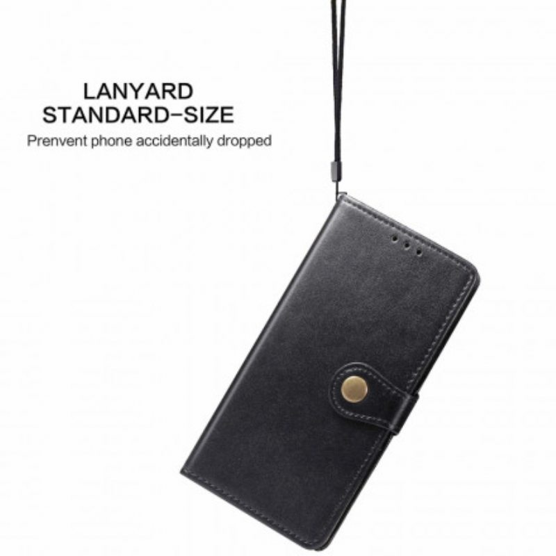 Flip Case Samsung Galaxy A22 Keinonahkaa Ja Vintage-lukko