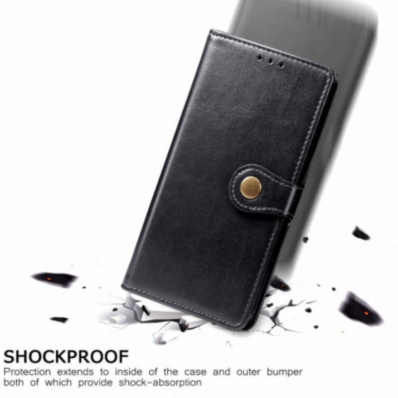 Flip Case Samsung Galaxy A22 Keinonahkaa Ja Vintage-lukko