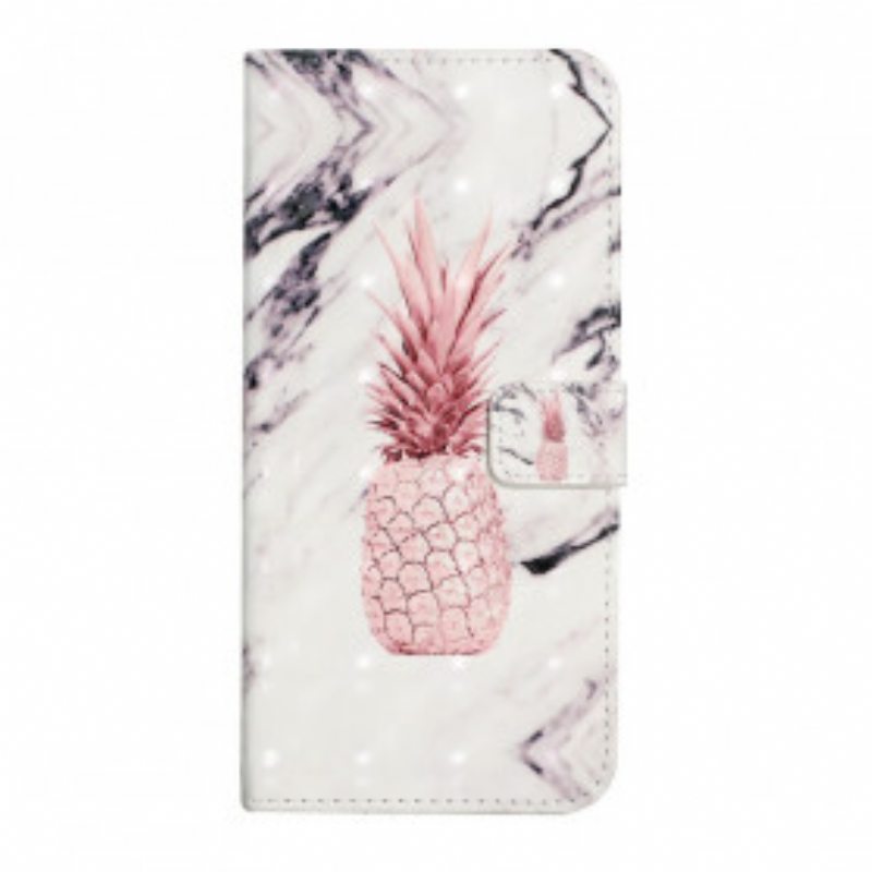 Flip Case Samsung Galaxy A22 Vaaleatäpläinen Ananas