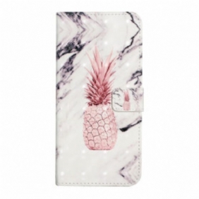 Flip Case Samsung Galaxy A22 Vaaleatäpläinen Ananas