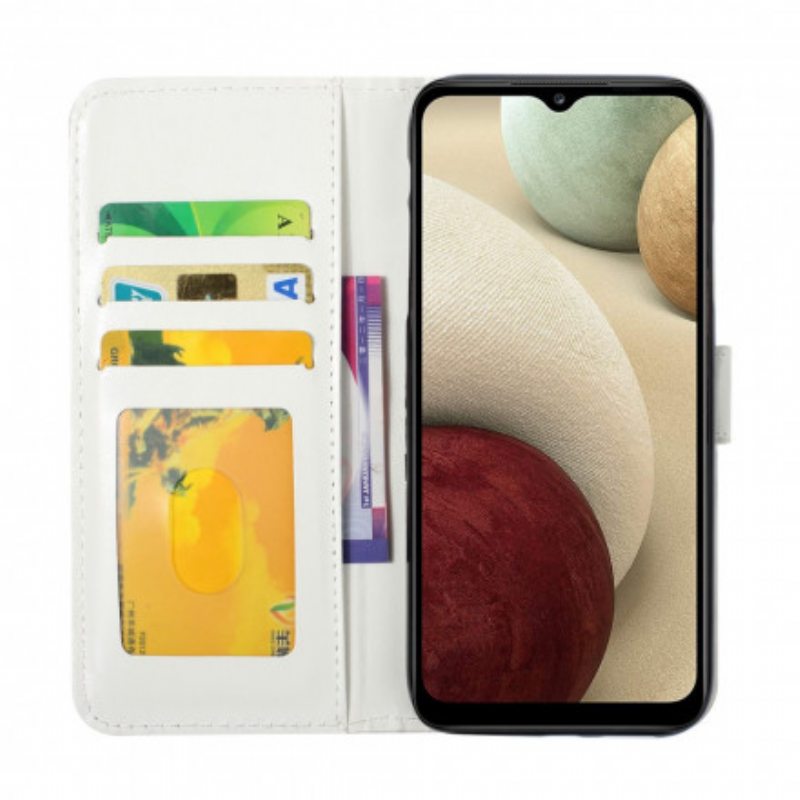 Flip Case Samsung Galaxy A22 Vaaleatäpläinen Ananas